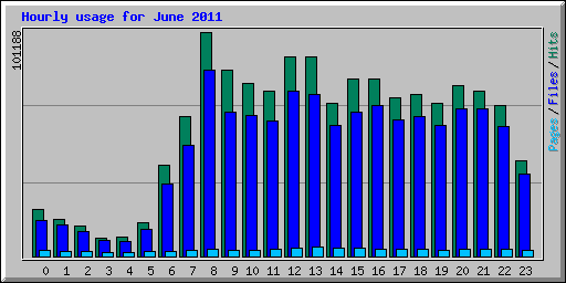Hourly usage for June 2011