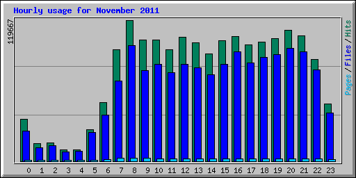 Hourly usage for November 2011