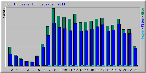 Hourly usage for December 2011